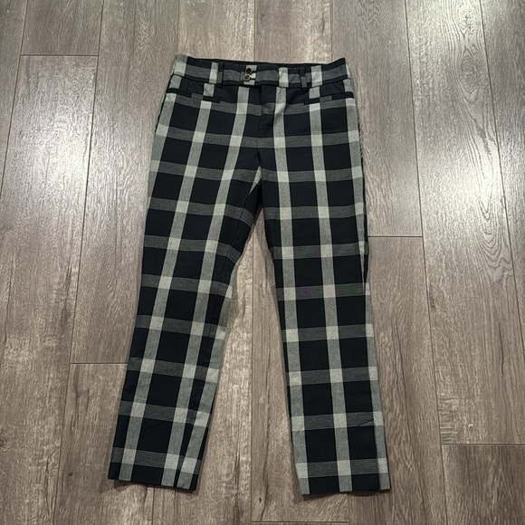 Anthropologie The Essential Slim Windowpane-Check Trousers size 2 - Picture 6 of 9
